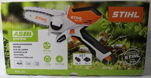 STIHL GTA 26 PRUNER CHAINSAW, W/CARRYING CASE, BATTERY AND CHARGER